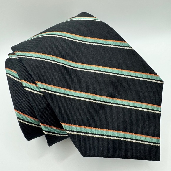 Polo Ralph Lauren Other - Polo Ralph Lauren Silk Tie Mens Navy Blue Orange Green Striped Regimental Luxury